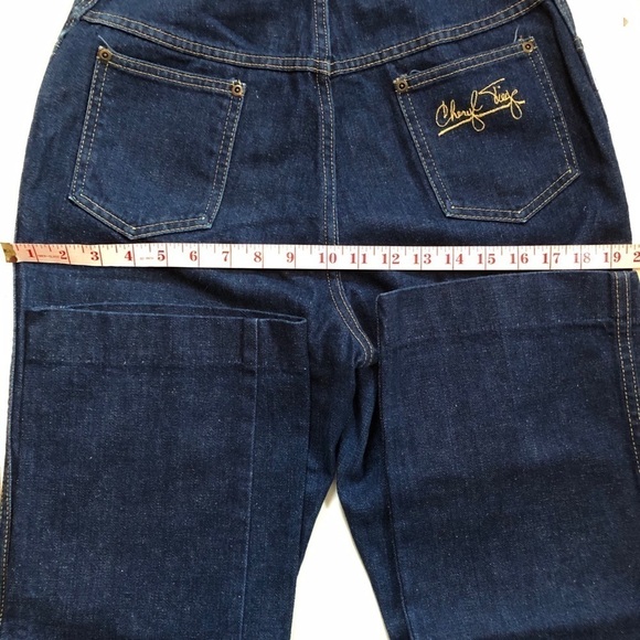 Vintage Cheryl Tiegs Medium to Dark Wash Denim Straight Leg Jeans 12 - Picture 12 of 13